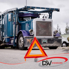 DSV Standard close-up of reflective panel highlighting high-visibility material for driver alerting