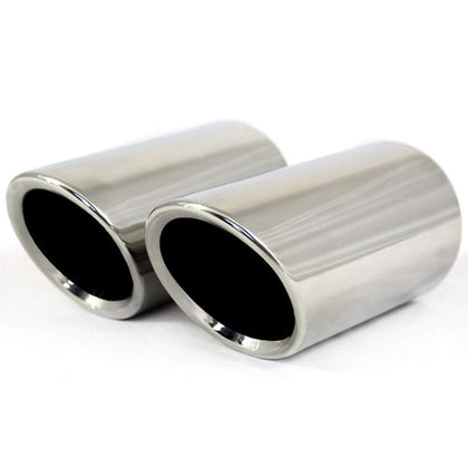 Dsycar front view polished exhaust tips showing clean styling and shine