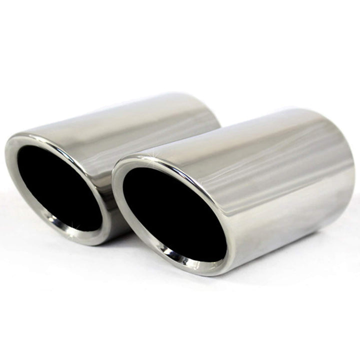 Dsycar front view polished exhaust tips showing clean styling and shine