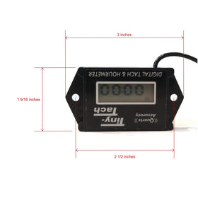 DTI Tiny Tach TT2B rear view with wiring terminals for simple ignition hookup benefit