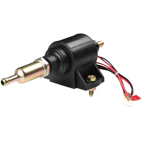 DTMAP front view of inline fuel pump showing compact housing and mounting tabs for easy installation