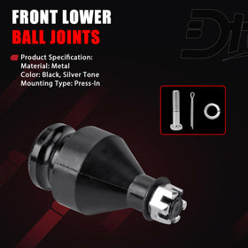 Dtomi ball joints next to ruler showing accurate OEM sizing benefit