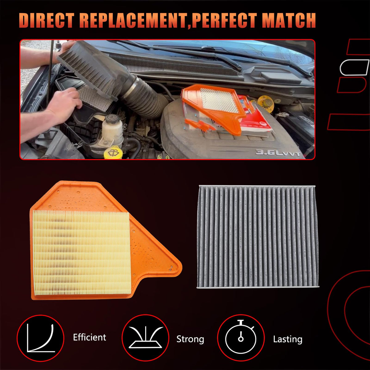 Dtomi cabin filter texture close-up showing activated carbon cloth for improved cabin air comfort