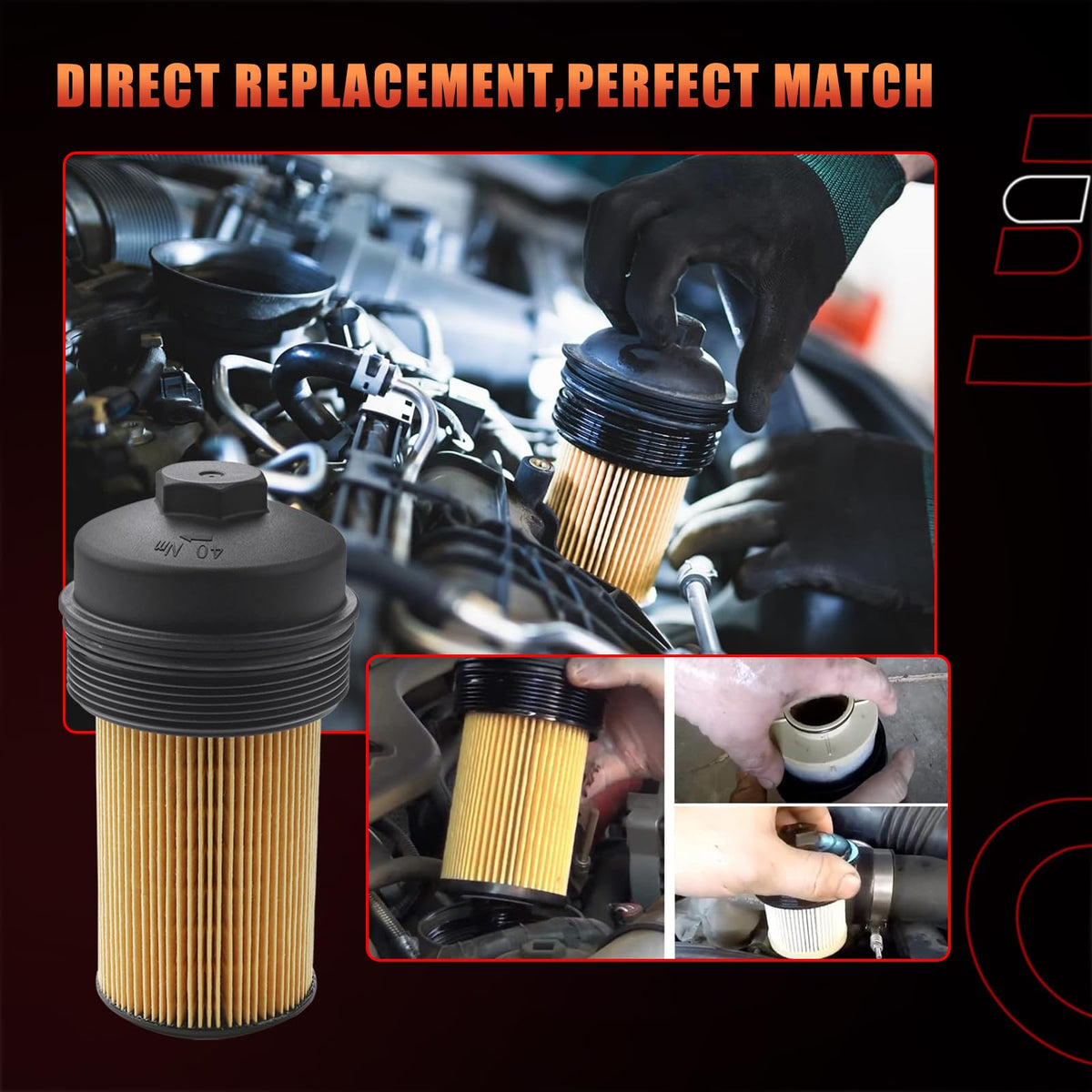 Dtomi cap threads and gasket view confirming tight, precise fit