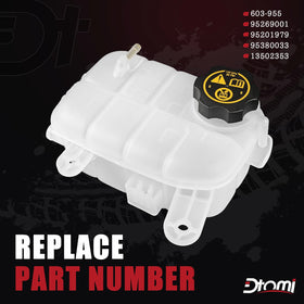 Dtomi coolant expansion reservoir cap closeup showing seal and easy-grip top for reliable pressure retention