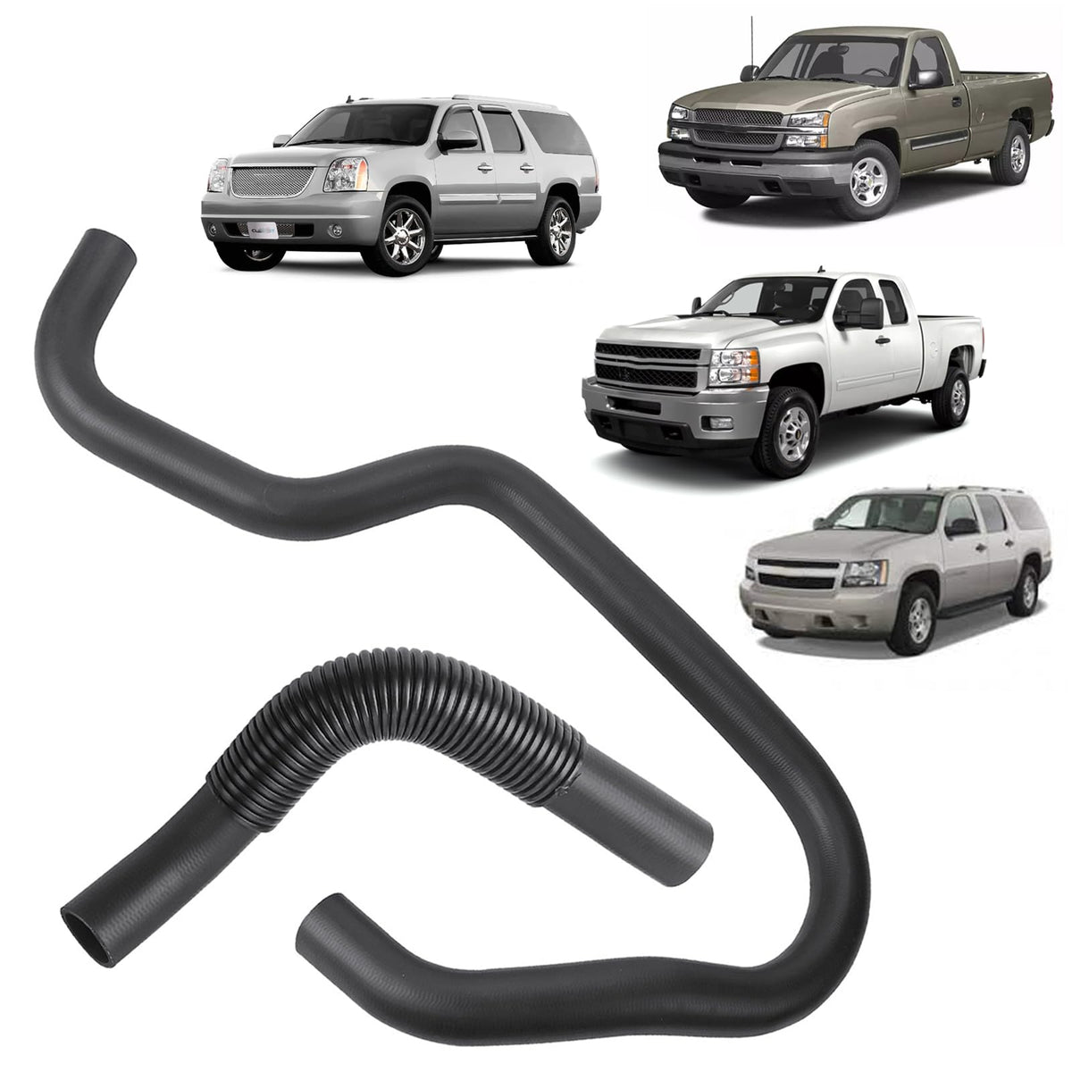 Dtomi front view of packaged coolant hose kit showing contents and fitment benefit