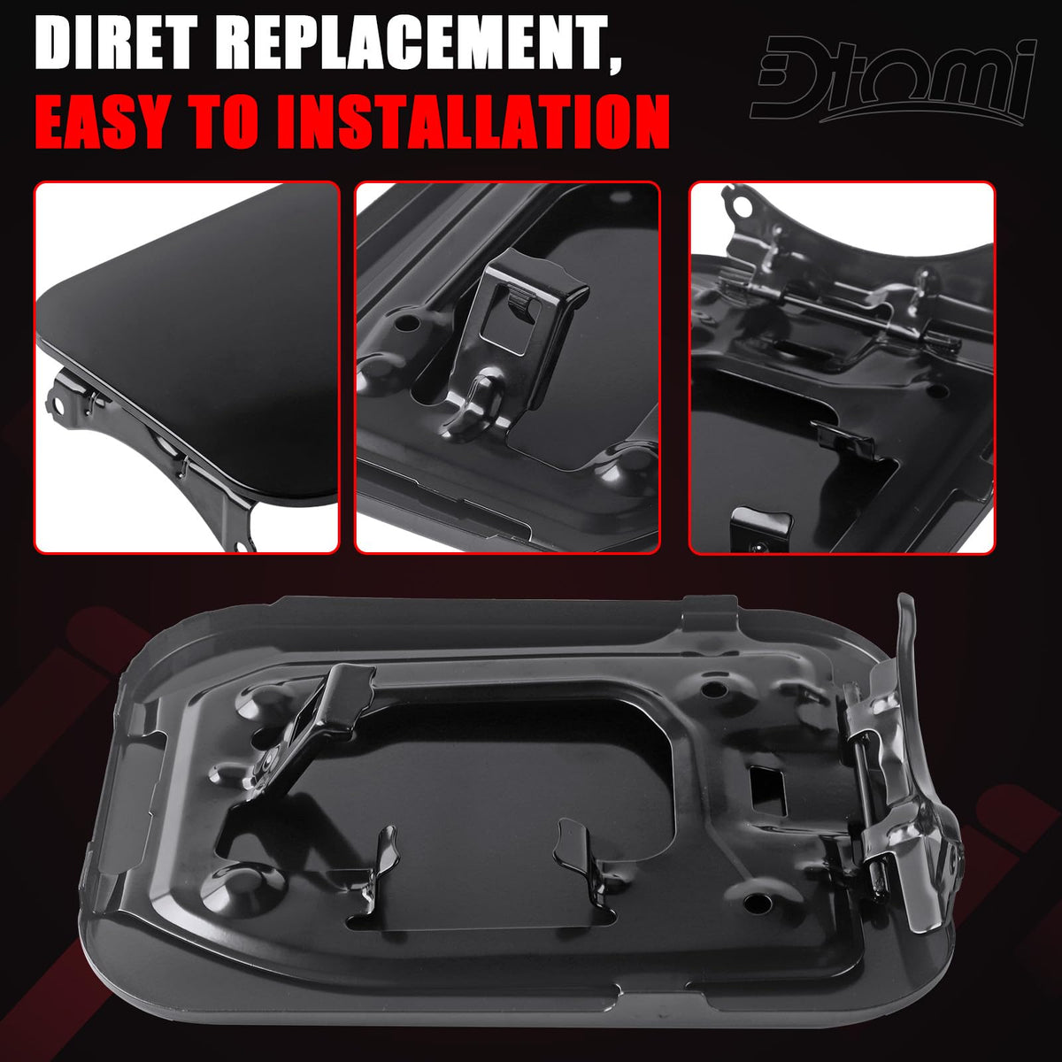 Dtomi fuel door packaging with single included cover ready to install