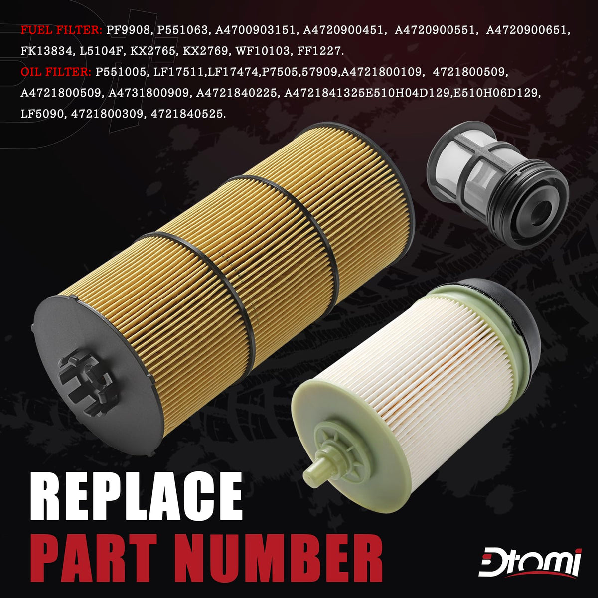 Dtomi fuel filter close-up showing media detail for improved contaminant capture