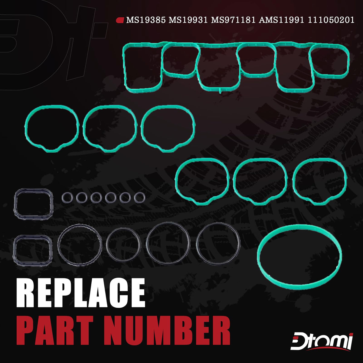 Dtomi gasket close-up texture showing rubber compound and durability advantage