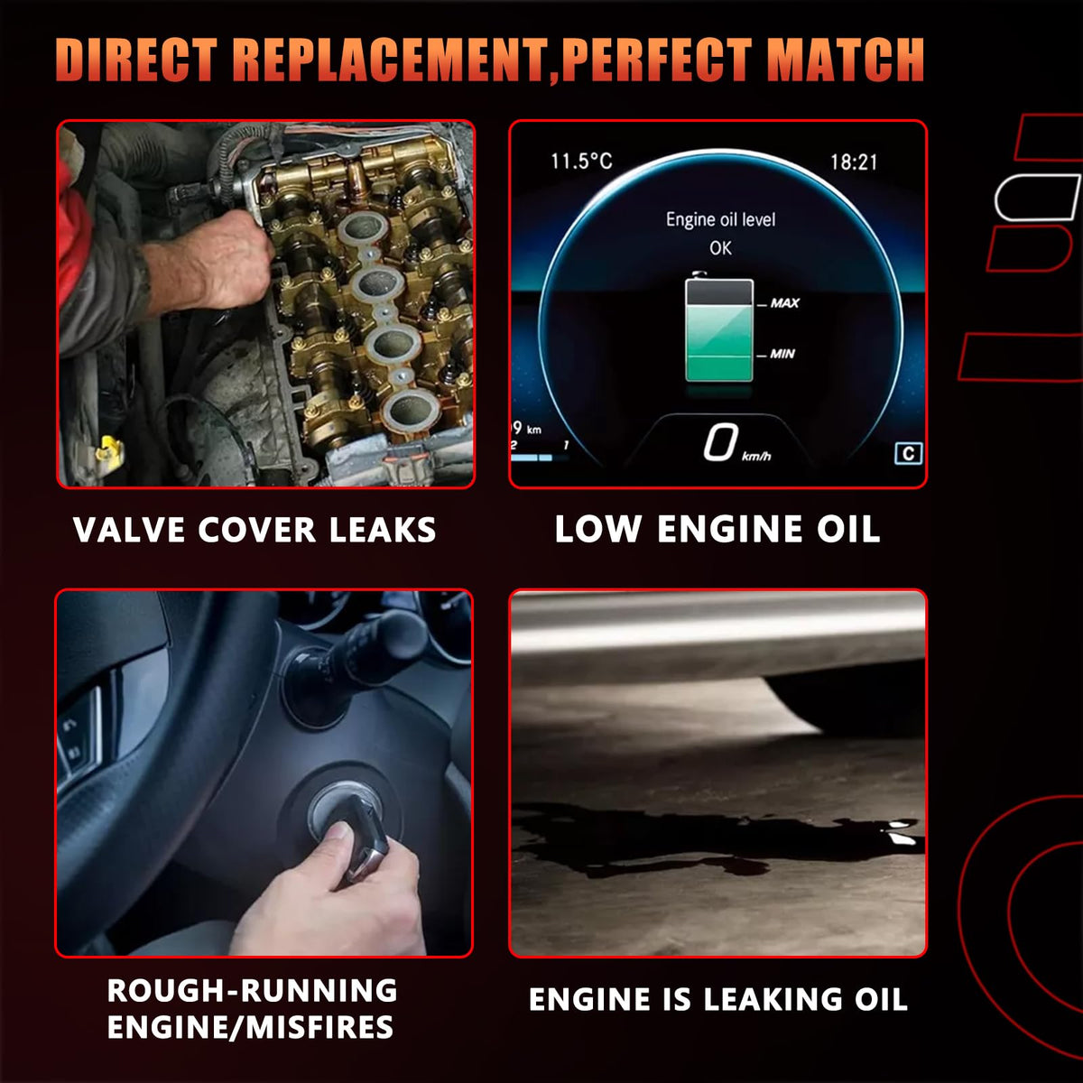 Dtomi gasket installed on V6 engine illustrating correct placement and reliable sealing performance