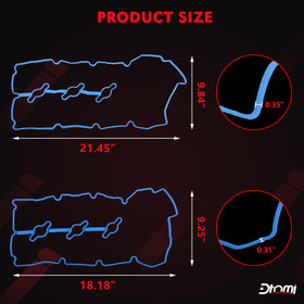 Dtomi gasket with ruler scale demonstrating correct dimensions for accurate fit confirmation