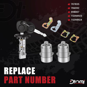 Dtomi ignition cylinder close-up showing durable iron tumblers and finish