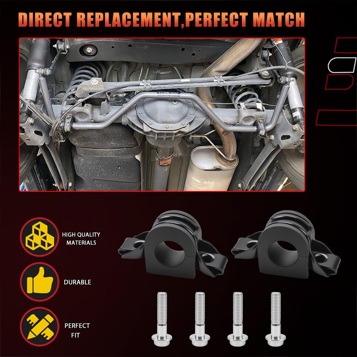 Dtomi bushing installed on vehicle suspension demonstrating restored alignment benefit