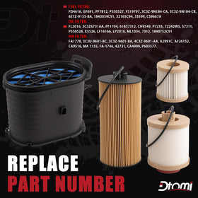 Dtomi FL2016 oil filter close-up showing seal and media, ensures clean oil circulation benefit