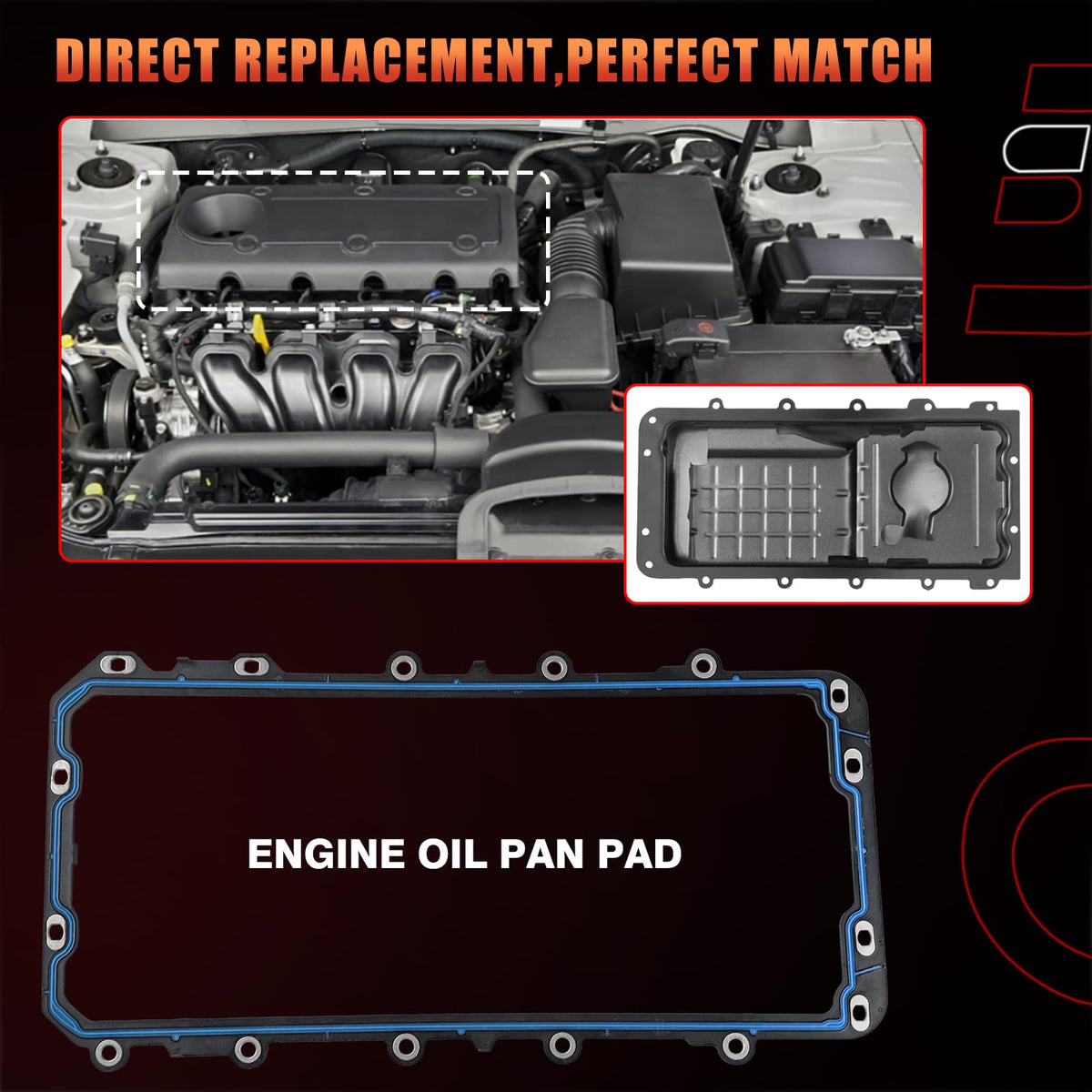Dtomi gasket installed on oil pan showing correct placement and reliable seal