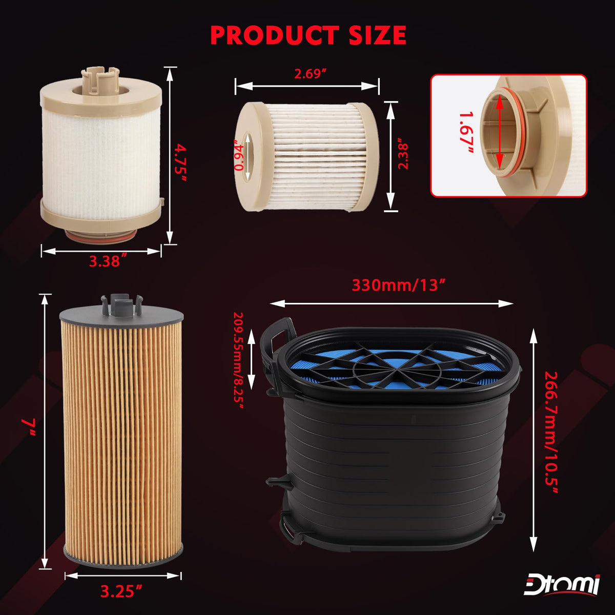 Dtomi three O-rings and kit accessories displayed, ready-to-install for reliable sealing benefit