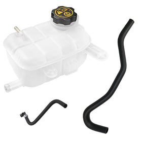 Dtomi radiator expansion tank front view showing mounting points and fitment benefit