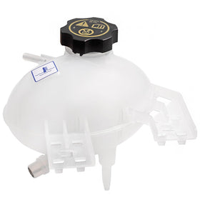 Dtomi radiator overflow tank front view showing shape and fit benefits