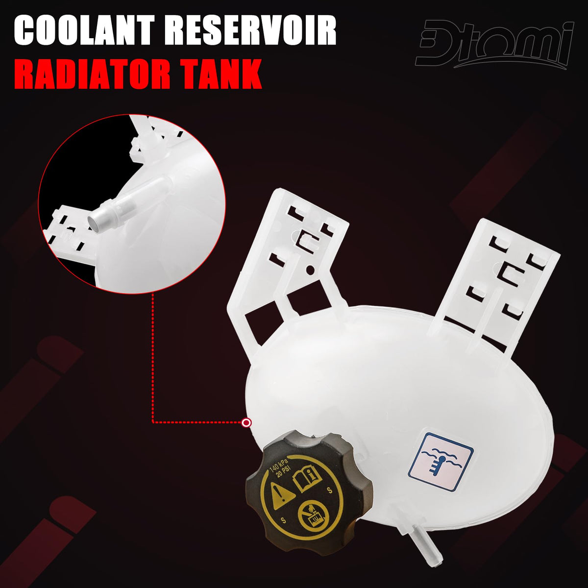 Dtomi packaged reservoir with cap and sensor showing ready-to-install benefit