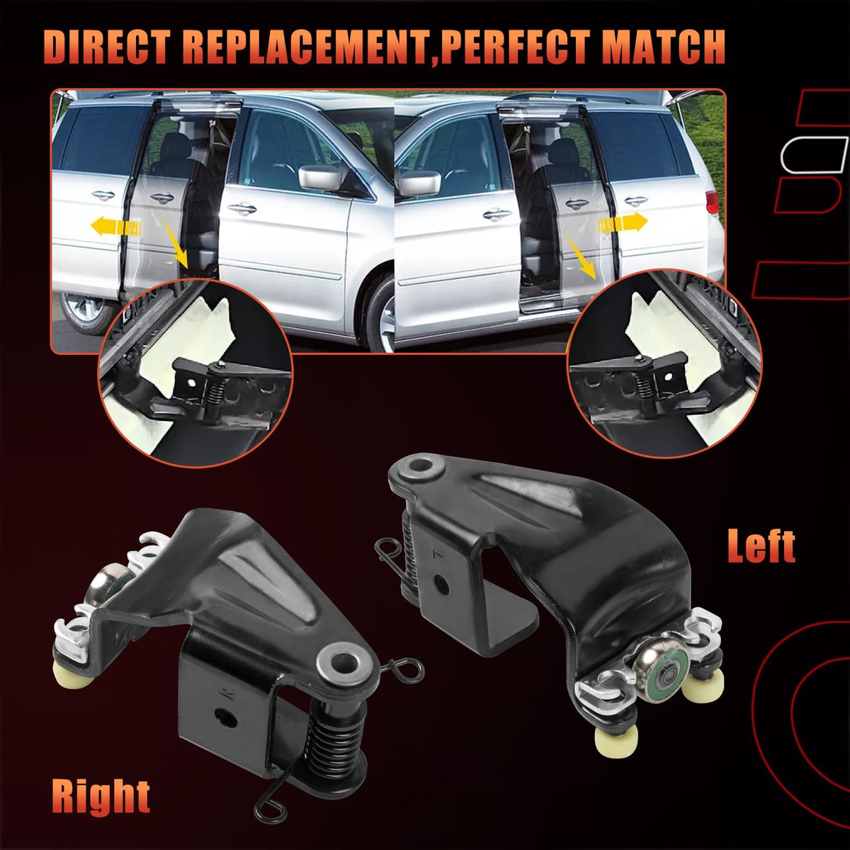 Dtomi sliding door rail stoppers pair laid out to show secure end-of-travel benefit