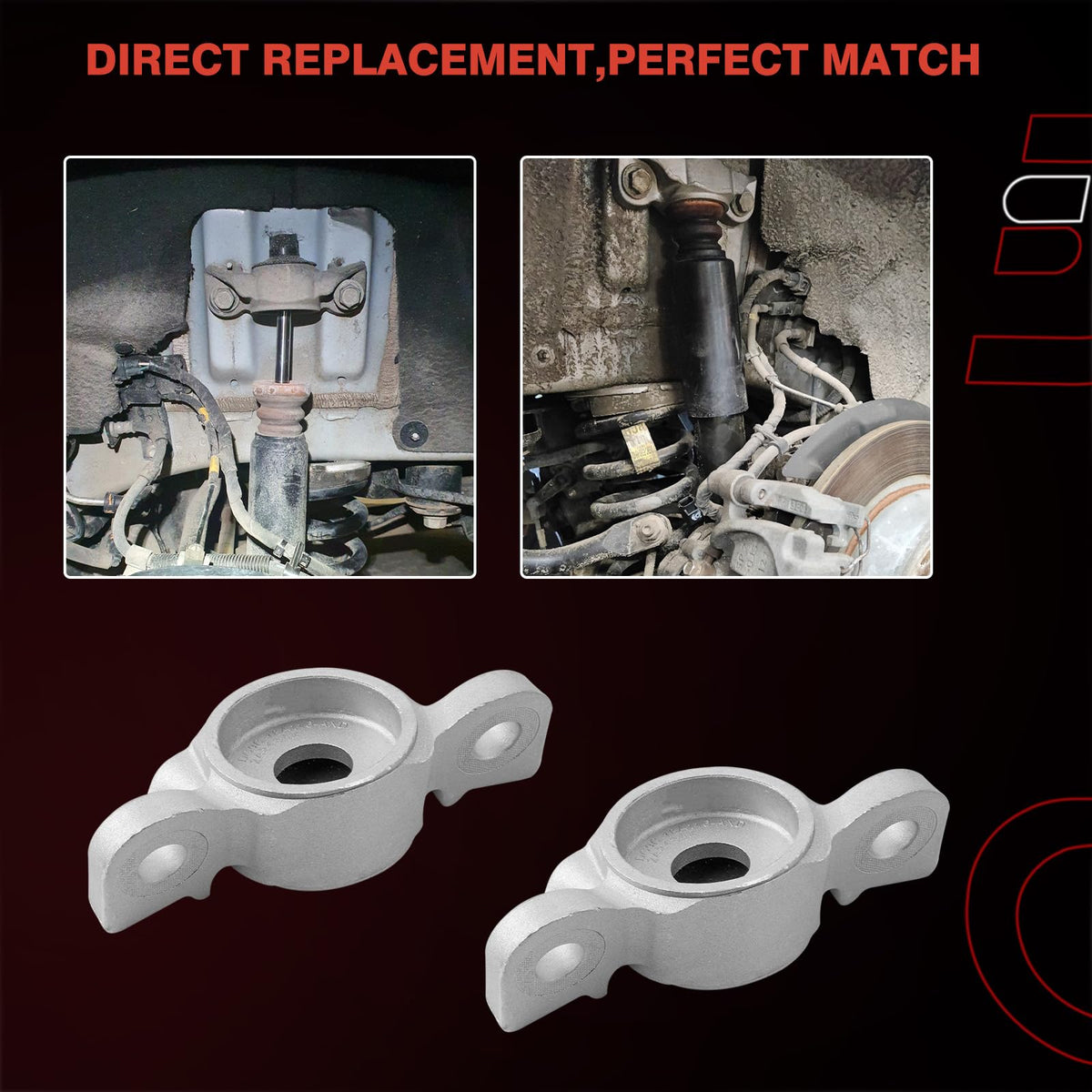 Dtomi strut mount next to ruler showing exact size for easy verification