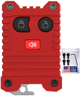 Dubbs Hardware front packaging showing red key fob case and fit benefit