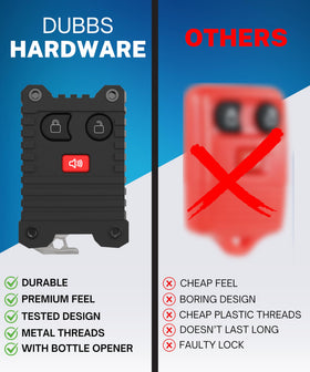 Dubbs Hardware in-hand scale photo illustrating compact size and pocket-friendly benefit