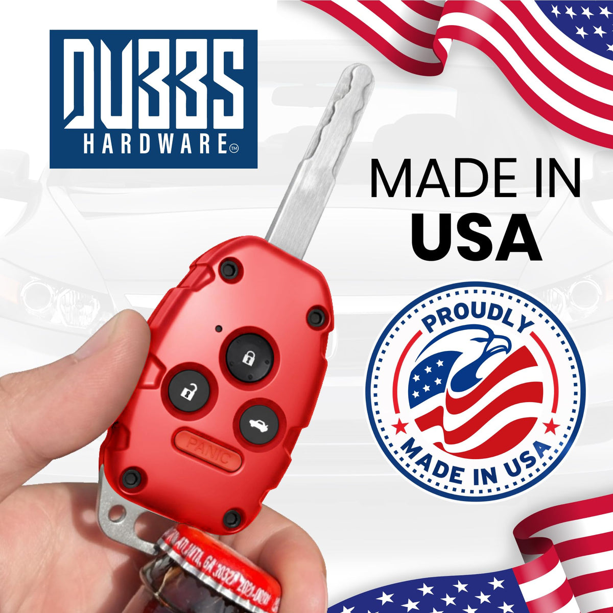 Dubbs Hardware lifestyle shot on counter with other keys showing daily utility