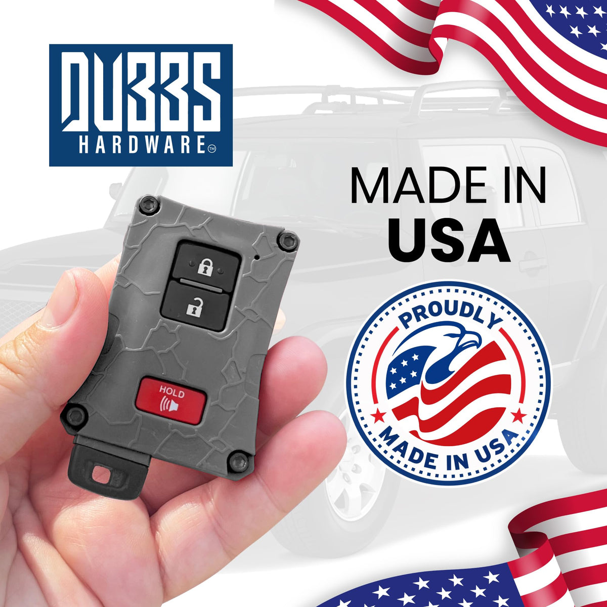 Dubbs Hardware packaging labeled made in USA indicating quality origin