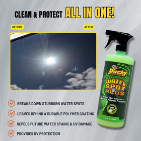 DUCKY PRODUCTS being wiped on a boat hull removing mineral deposits effectively