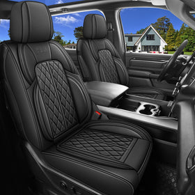 DuDuWang front seat cover front view showing tailored fit and protection