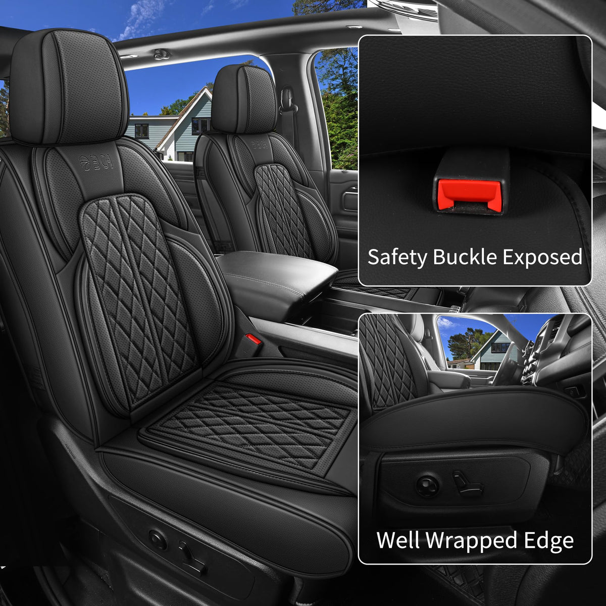 DuDuWang installed on curved rear seat demonstrating precise fit for split bench