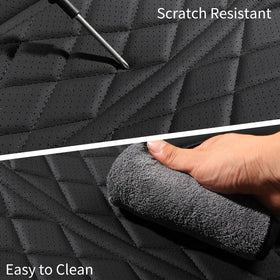 DuDuWang seat cover on seat with ruler scale showing precise sizing