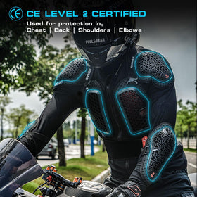 DUHAN back protector close-up highlighting ergonomic spine protection