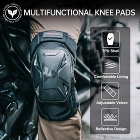 DUHAN knee pads back strap detail highlighting adjustable Velcro for stability