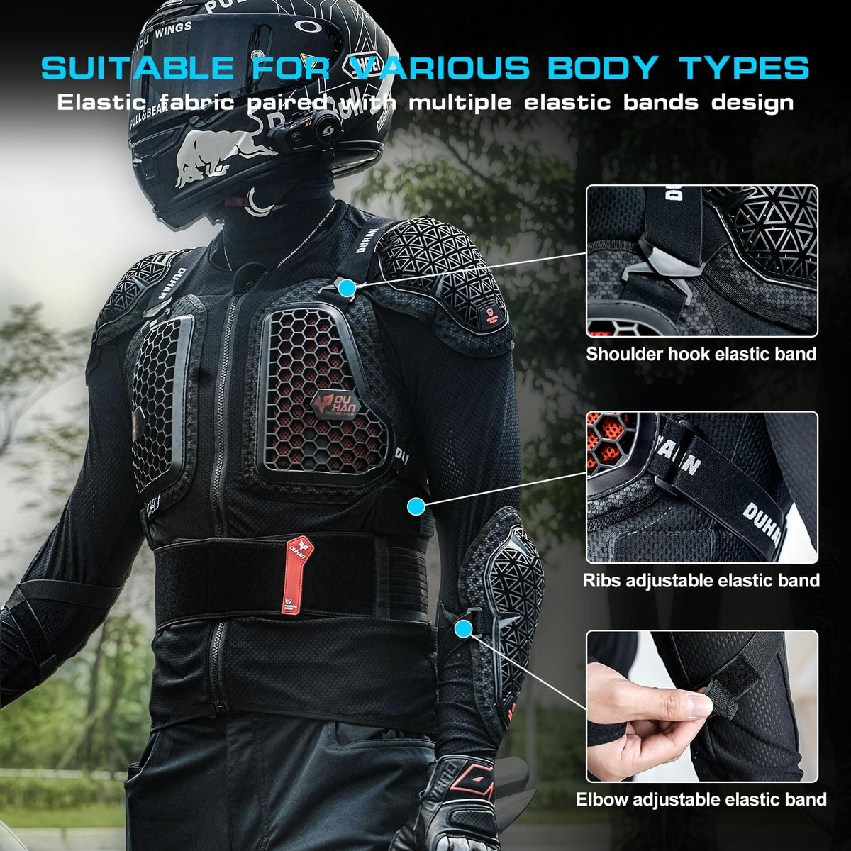DUHAN breathable mesh texture highlighting ventilation and comfort