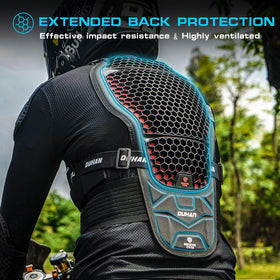 DUHAN shoulder and elbow pads closeup showing secure modular protection