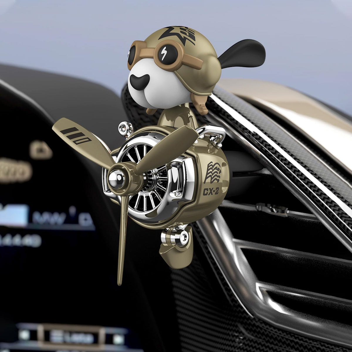 DUHKHAS pilot dog next to smartphone for size comparison and compactness