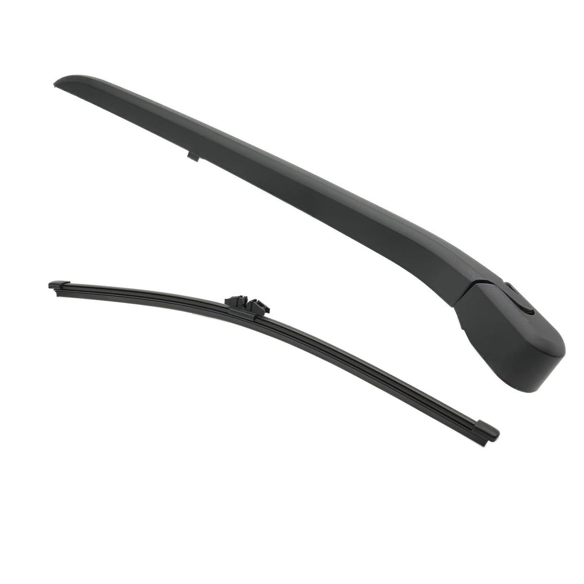 DUILEO rear wiper front view showing complete arm and blade, ensures direct-fit replacement