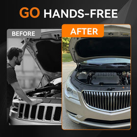Dukuge hood strut installed on Buick Enclave showing restored hands-free hold