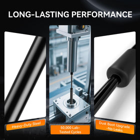 Dukuge strut next to ruler showing accurate OEM-length fitment