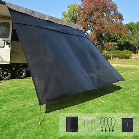 Dulepax front packaging of awning screen showing kit and benefits