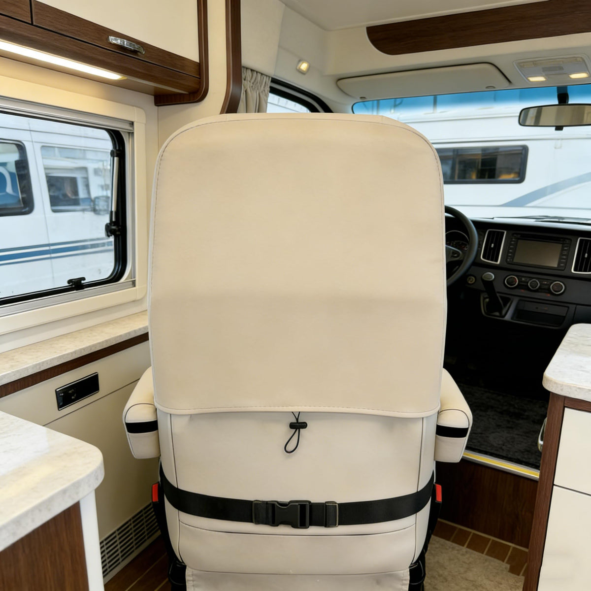 Dulepax in RV lifestyle setting showing neat cabin and organized seating