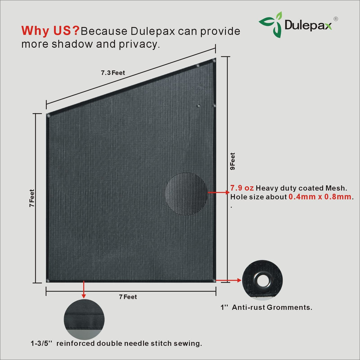Dulepax label and fabric edge detail showing premium construction