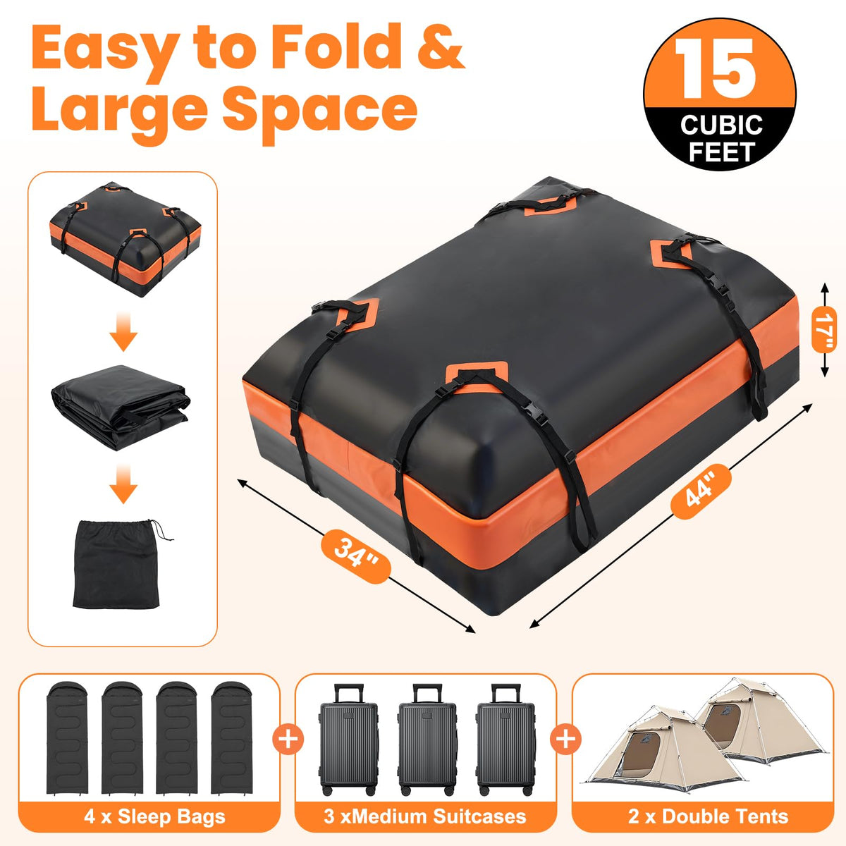 DUMOS mounted on SUV roof illustrating extra cargo space benefit