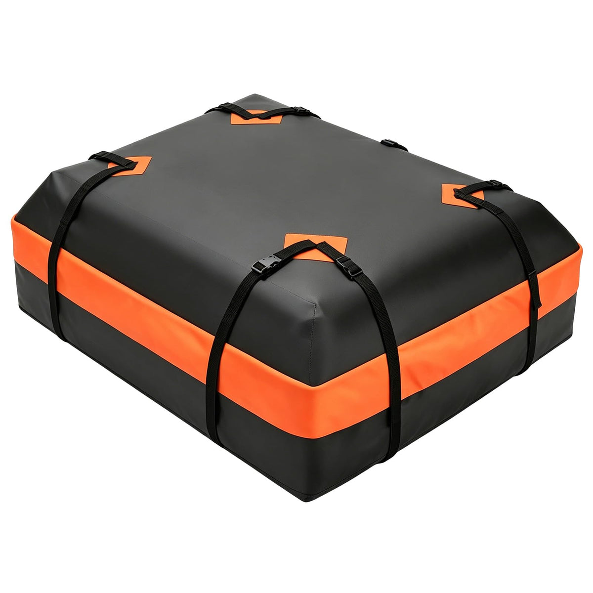 DUMOS roof bag front view showing durable waterproof shell and capacity benefit