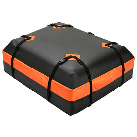 DUMOS roof bag front view showing durable waterproof shell and capacity benefit