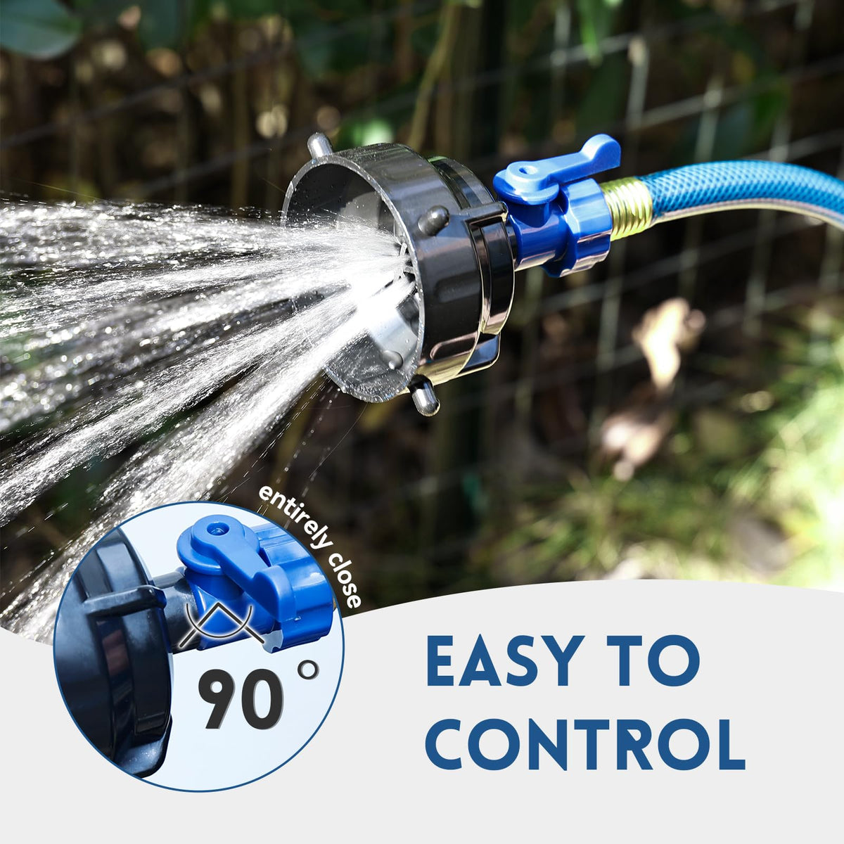 DUMPMAN securely attached to standard 3-inch camper sewer hose for leak-free fit