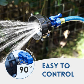 DUMPMAN securely attached to standard 3-inch camper sewer hose for leak-free fit
