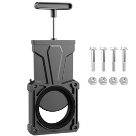 DUMPMAN front view gate valve showing flange and body, ensures secure connection
